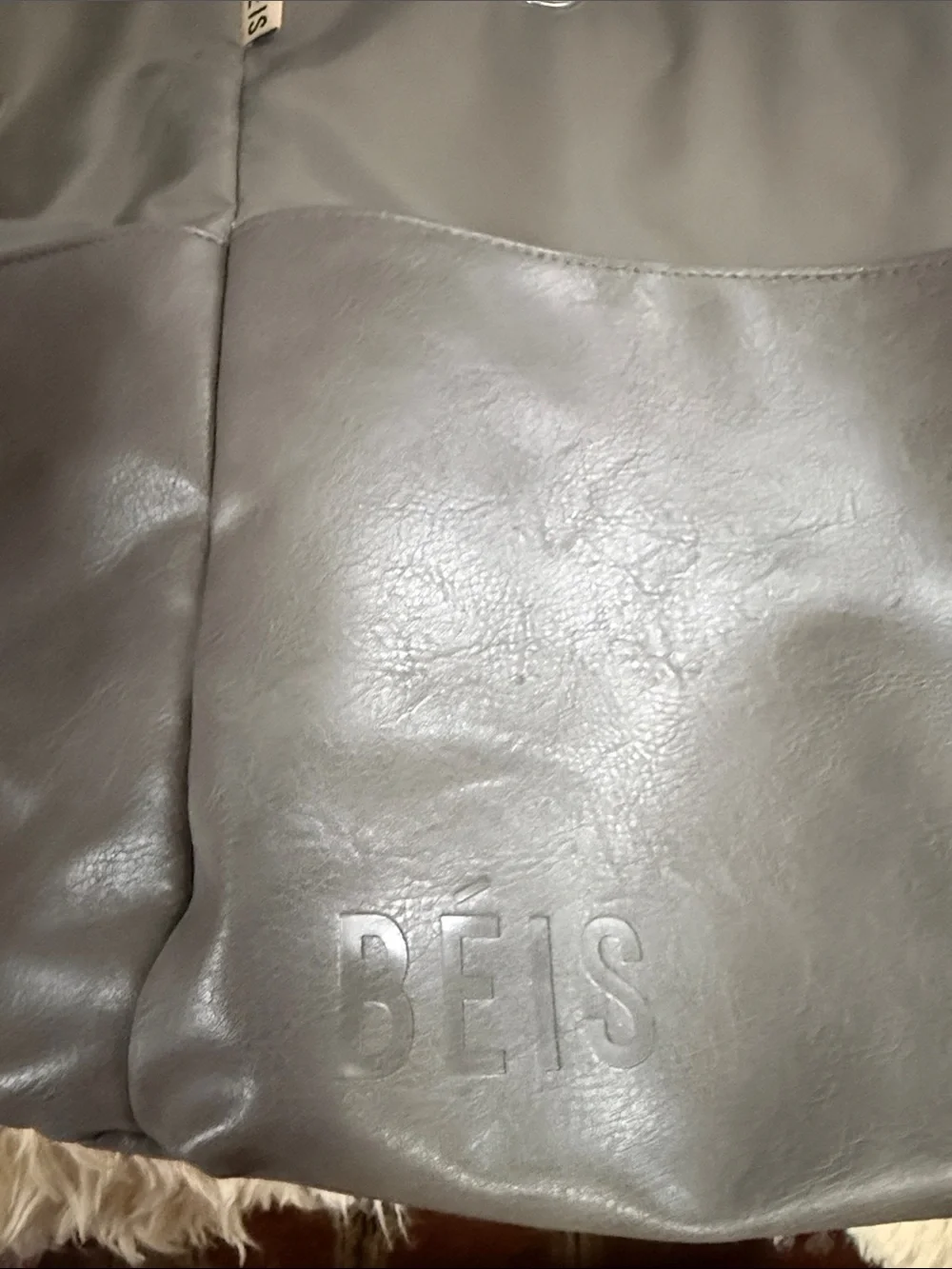 BEIS Gray Convertible Diaper Tote with Chain Detail